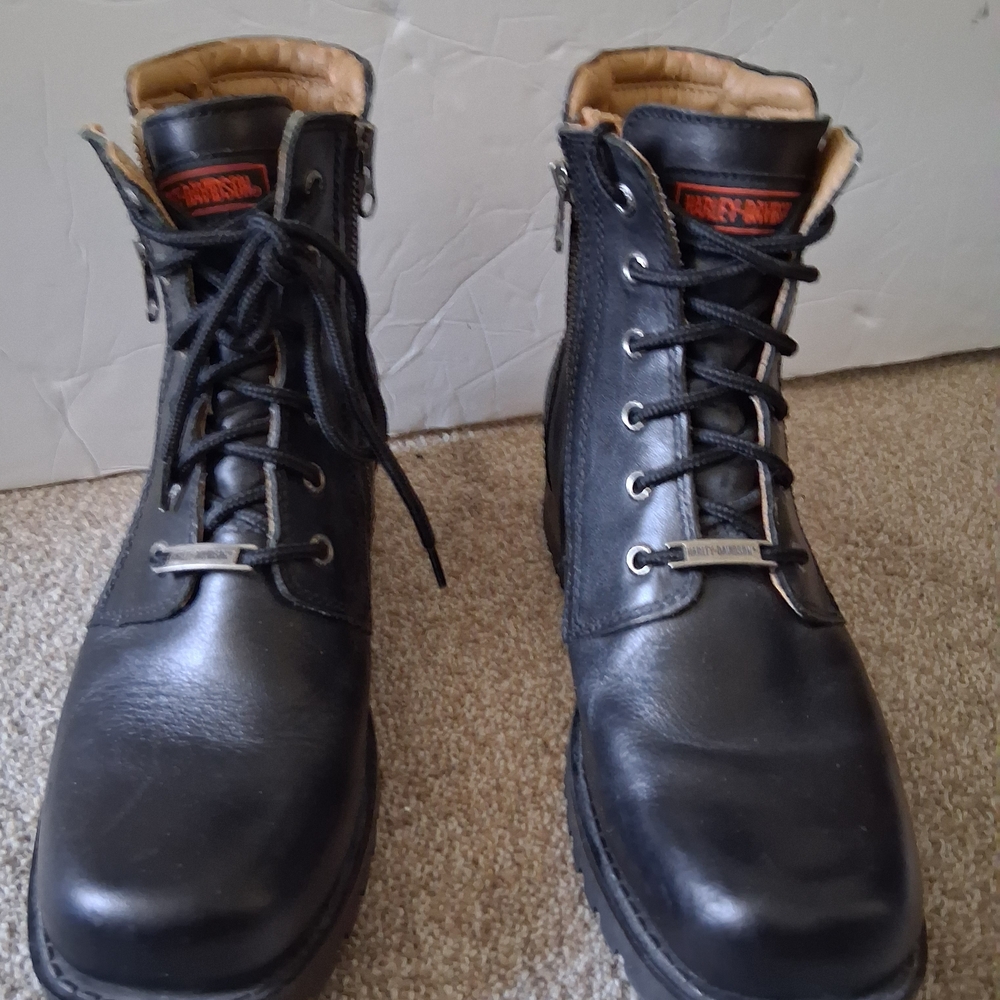 Harley Davidson Black Boots Womens Badlands Ankle Combat Sz 9